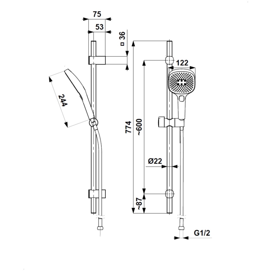 KFA Armatura Set de duș MALAGA, aur roz, 841-352-34