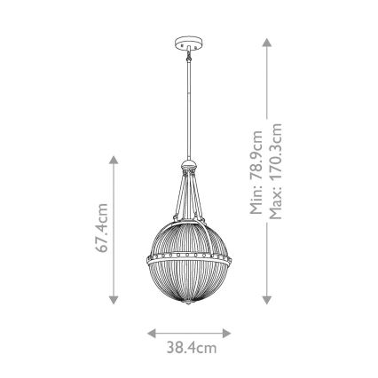 Kichler - Lustră cu tijă ASTER 3xE14/60W/230V alamă