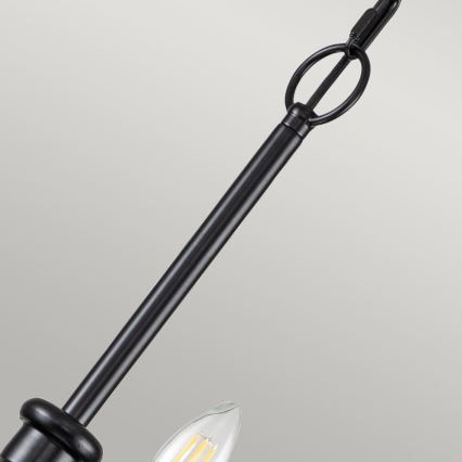 Kichler - Candelabru CAPITOL HILL cu lanț, 12xE14/40W/230V, negru