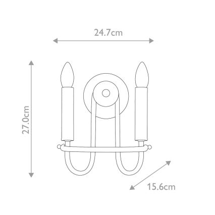 Kichler - Aplică de perete CAPITOL HILL, 2xE14/40W/230V, aurie