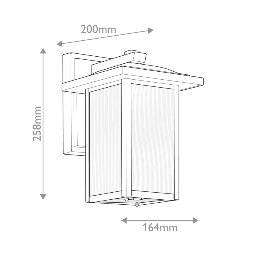 Kichler - Aplică de perete pentru exterior CAPPANNA S 1xE27/60W/230V IP44 neagră