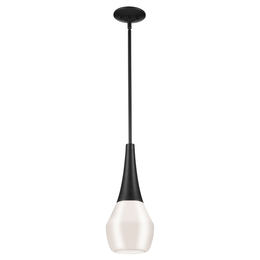 Kichler - Lustră pe tijă DEELA 1xE27/60W/230V Ø 17,8 cm negru