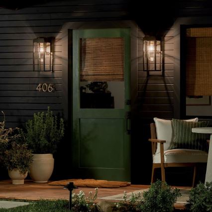 Kichler - Aplică de perete pentru exterior HONE M 1xE27/60W/230V IP44 neagră