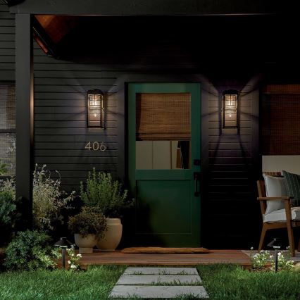 Kichler - Aplică de perete pentru exterior HONE M 1xE27/60W/230V IP44 neagră