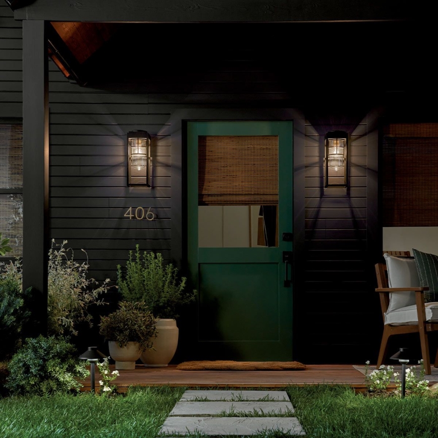 Kichler - Aplică de perete pentru exterior HONE M 1xE27/60W/230V IP44 neagră