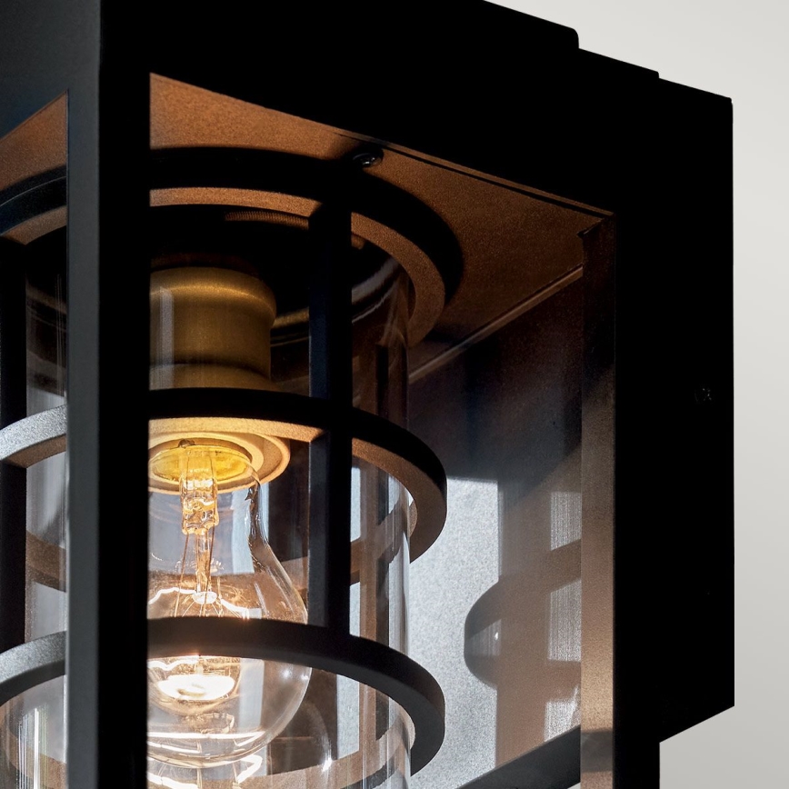 Kichler - Aplică de perete pentru exterior HONE M 1xE27/60W/230V IP44 neagră