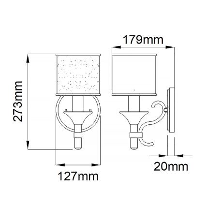 Kichler - Aplică de perete LACEY 1xE14/40W/230V crom mat