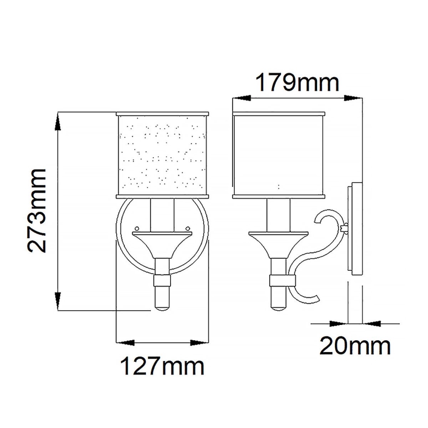 Kichler - Aplică de perete LACEY 1xE14/40W/230V crom mat