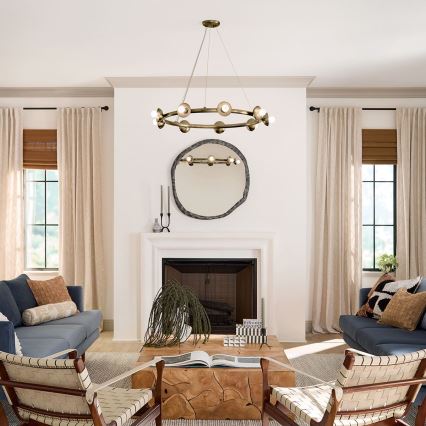 Kichler - Candelabru pe cablu PALTA, 9xE14/40W/230V, auriu