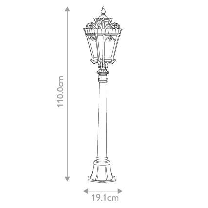 Kichler - Lampă de exterior TOURNAI 1xE27/60W/230V IP44 bronz