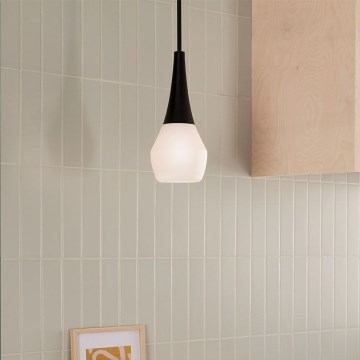 Kichler - Lustră pe tijă DEELA 1xE27/60W/230V Ø 17,8 cm negru