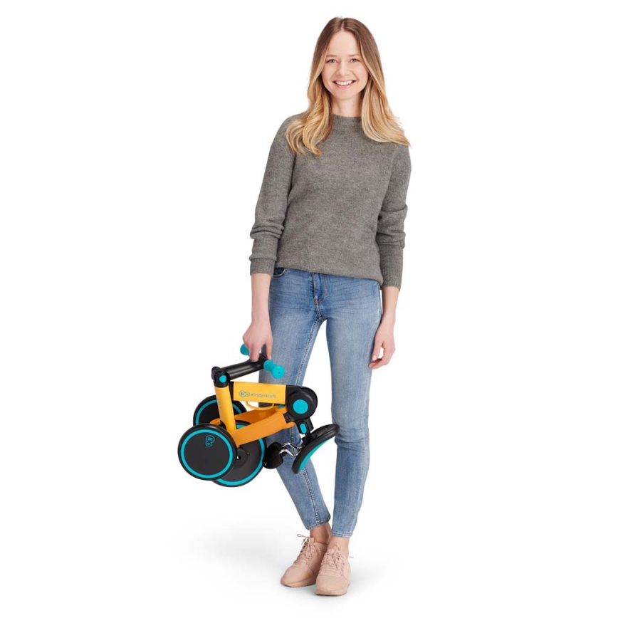 KINDERKRAFT - Tricicletă pentru copii 3în1 4TRIKE galben/turcoaz