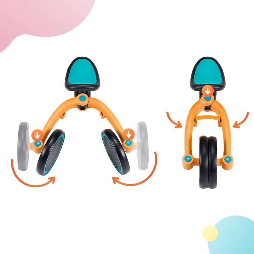 KINDERKRAFT - Tricicletă pentru copii 3în1 4TRIKE galben/turcoaz