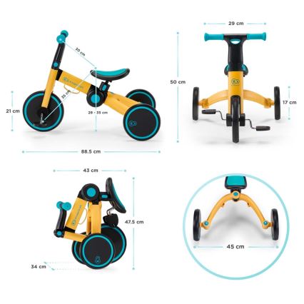 KINDERKRAFT - Tricicletă pentru copii 3în1 4TRIKE roz