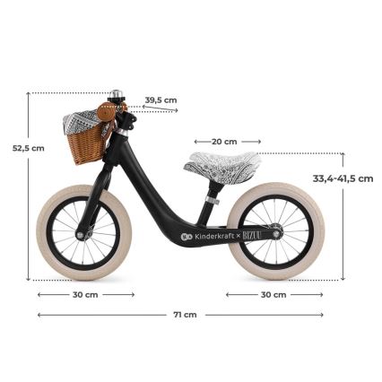 KINDERKRAFT - Bicicletă de echilibru RAPID 2 Negru Lunar Bizuu