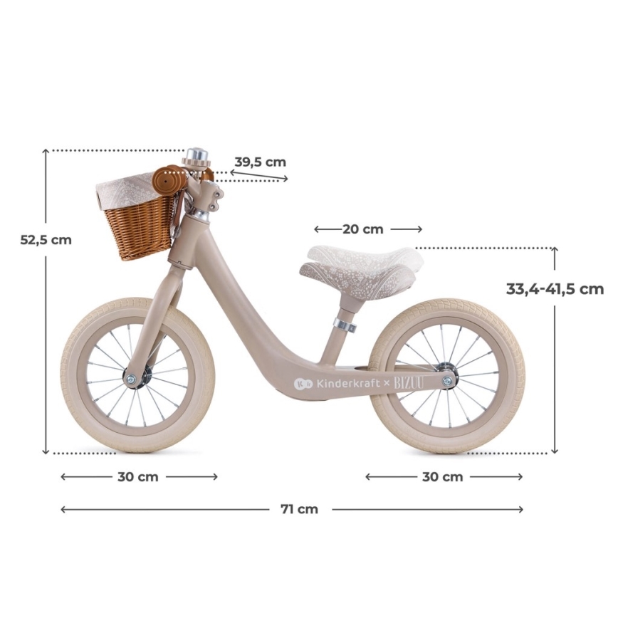 KINDERKRAFT - Bicicletă fără pedale RAPID 2 Dune Whisper Bizuu