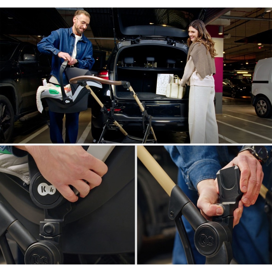 KINDERKRAFT - Cărucior combinat 3 în 1 MOOV 2 XL Air Black