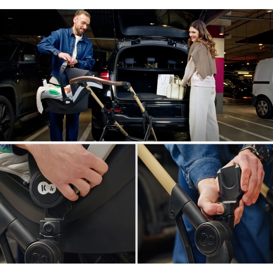 KINDERKRAFT - Cărucior combinat 3 în 1 MOOV 2 XL Air Grey