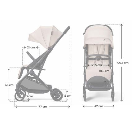 KINDERKRAFT - Cărucior sport INDY 3 Misty Beige