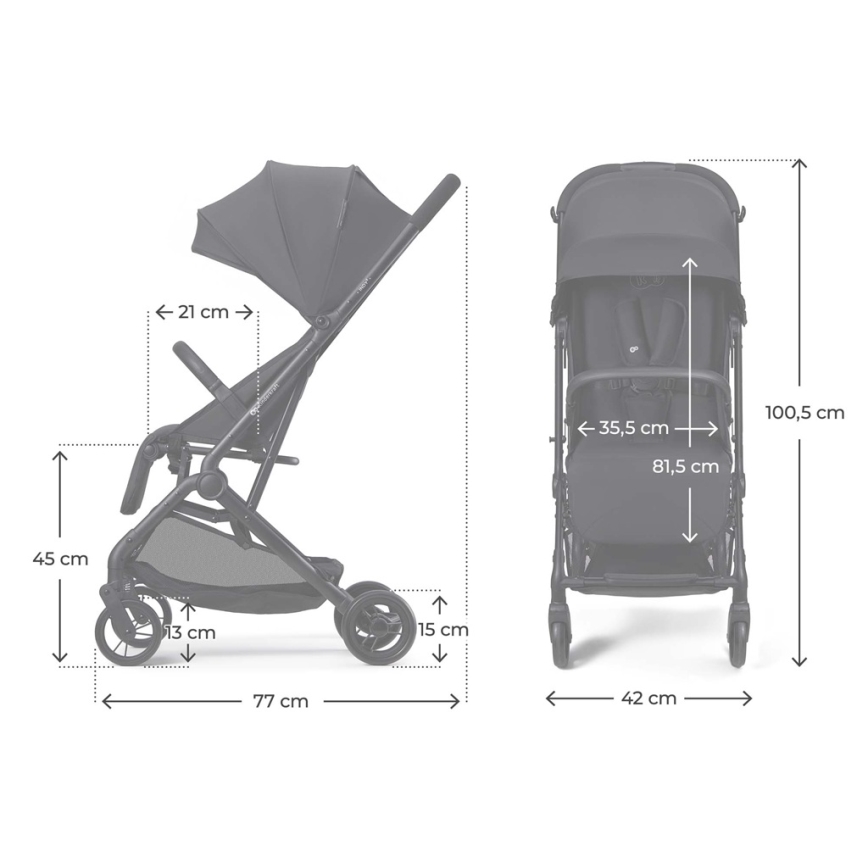 KINDERKRAFT - Cărucior sport INDY 3 Negru carbon