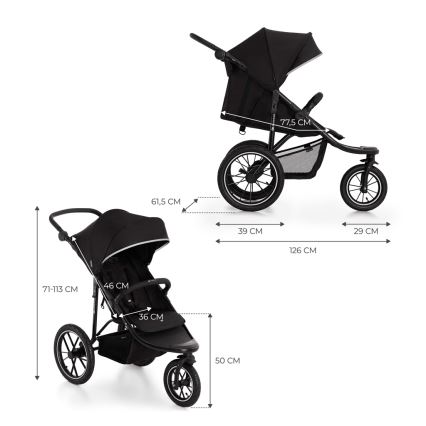 KINDERKRAFT HELSI2 - cărucior sport, negru