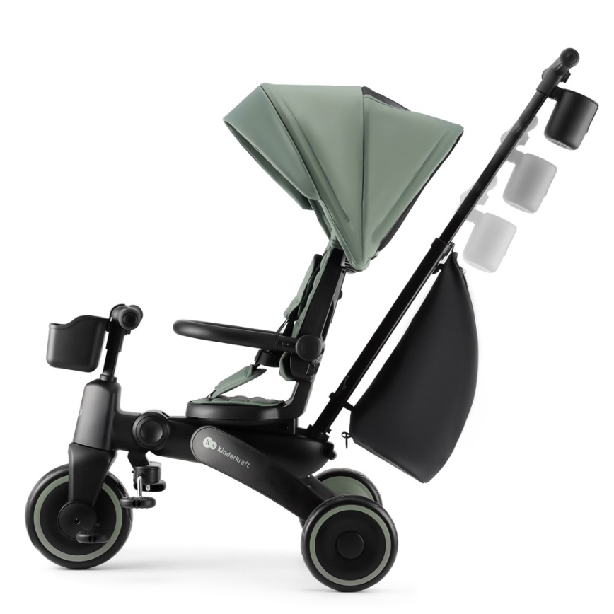 KINDERKRAFT - JAZZ 2 Tricicletă 4 în 1 pentru copii, verde