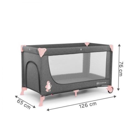 KINDERKRAFT - Patut de călătorie JOY roz-gri