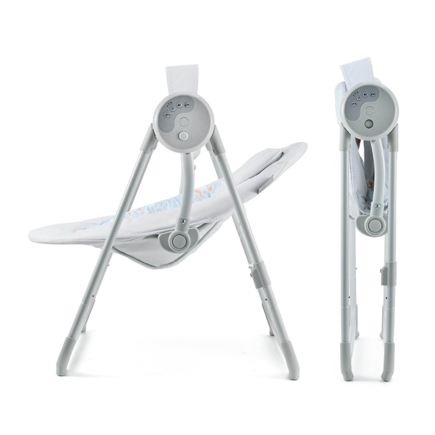 KINDERKRAFT - Leagăn pentru bebeluși SWINGEE, cu melodii, gri, 4xAAA/230V