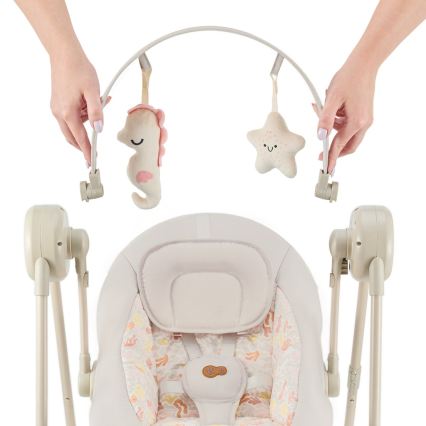 KINDERKRAFT - Leagăn SWINGEE pentru copii, cu melodii, bej, 4xAAA/230V