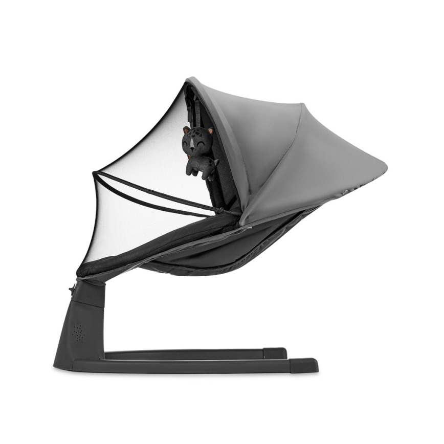 KINDERKRAFT - Leagăn pentru copii 2în1 LUMI cu melodie, 4xAAA, gri închis