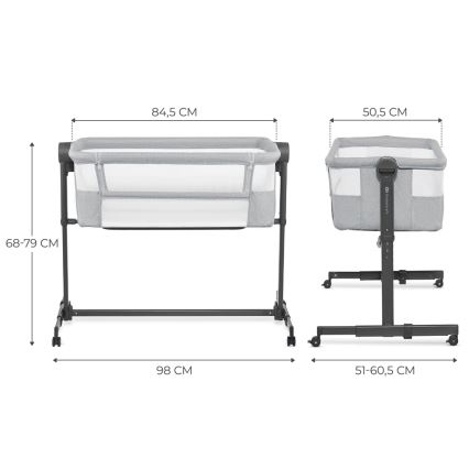 KINDERKRAFT NESTE UP2 - pătuț pentru bebeluși, gri deschis