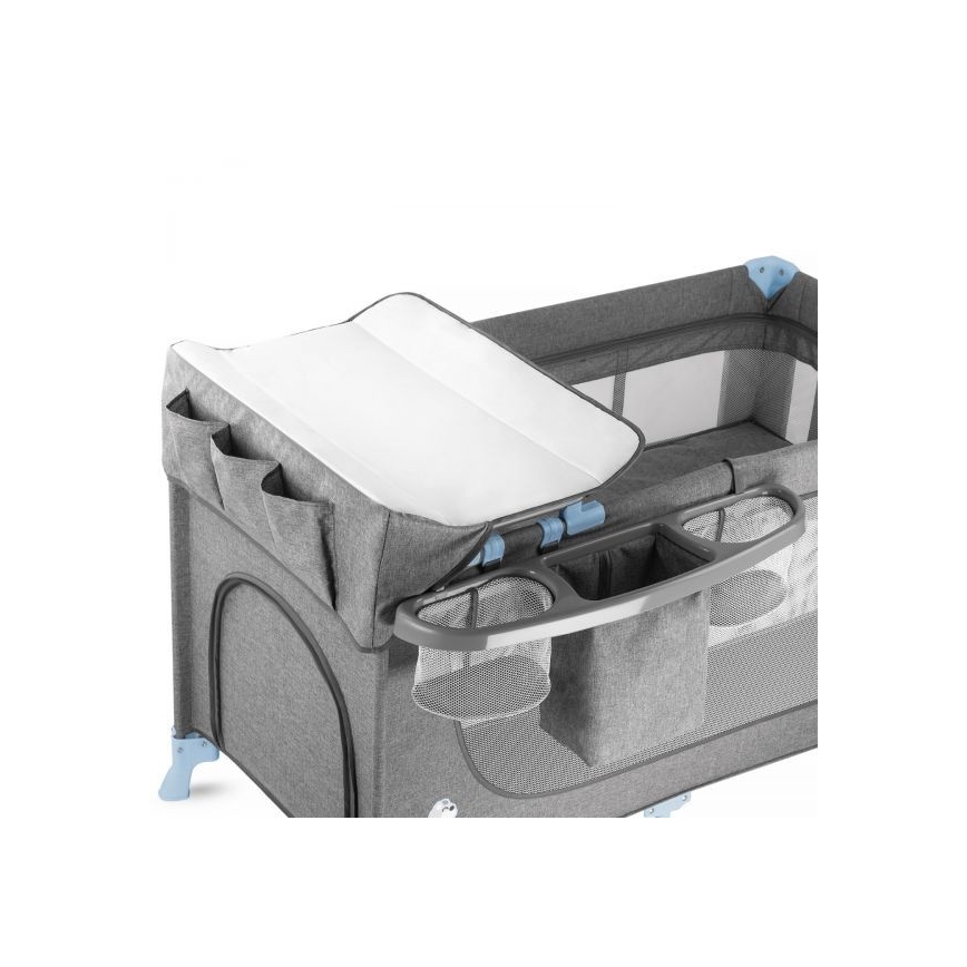 KINDERKRAFT - Patut de călătorie JOY cu accesorii, albastru-gri