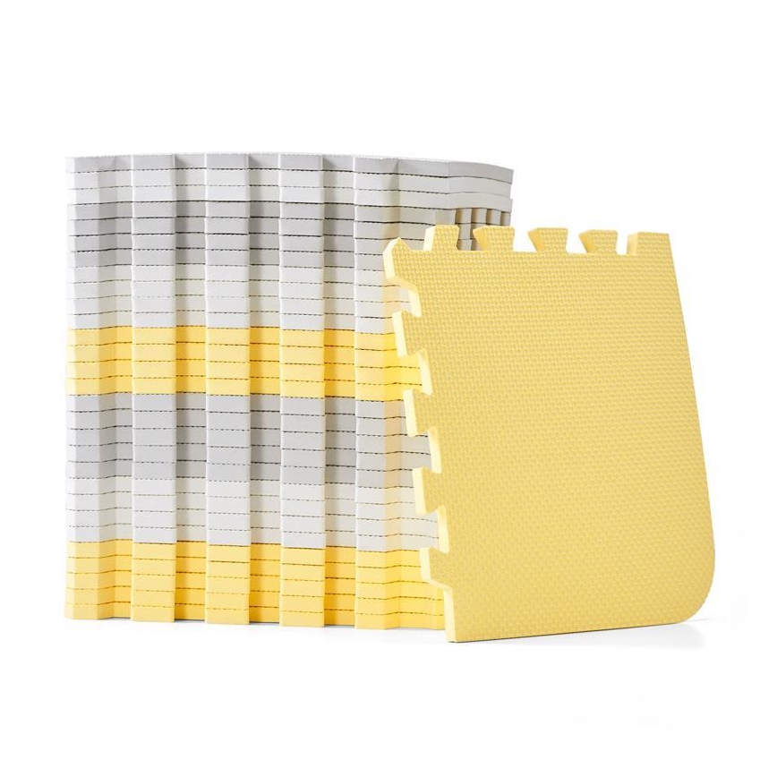 KINDERKRAFT - Puzzle din spumă LUNO 30 piese gri/galben