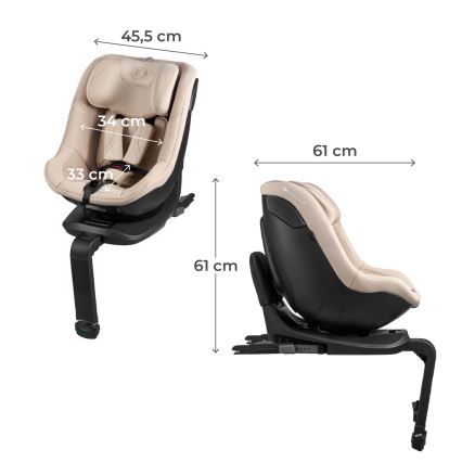 KINDERKRAFT – Scaun auto cu bază rotativă I-GUARD PRO i-Size 61–105 cm, bej