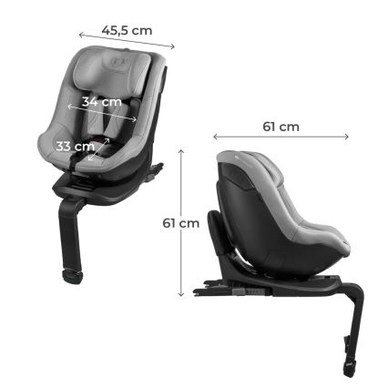 KINDERKRAFT - Scaun auto cu bază rotativă I-GUARD PRO i-Size 61-105 cm, gri