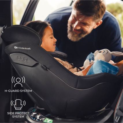 KINDERKRAFT - Scaun auto cu bază rotativă I-GUARD PRO i-Size 61–105 cm, negru