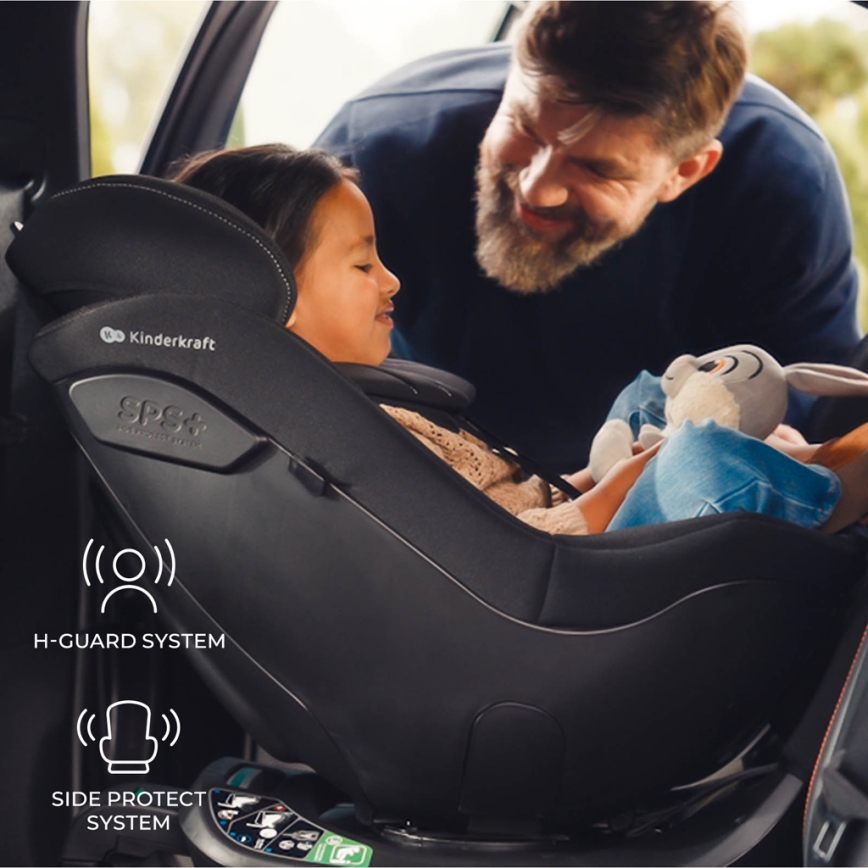 KINDERKRAFT - Scaun auto cu bază rotativă I-GUARD PRO i-Size 61–105 cm, negru