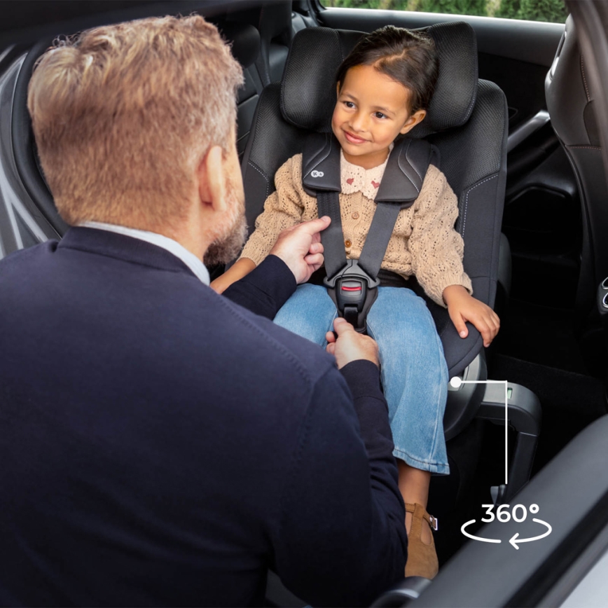 KINDERKRAFT - Scaun auto cu bază rotativă I-GUARD PRO i-Size 61–105 cm, negru