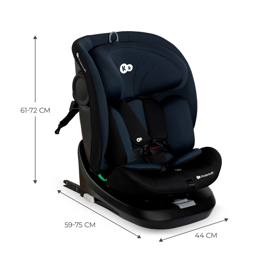 KINDERKRAFT - Scaun auto I-GROW i-Size cu bază rotativă (40-150 cm), negru