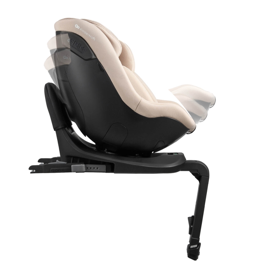 KINDERKRAFT - Scaun auto i-GUARD i-Size 40-105 cm cu bază rotativă, bej