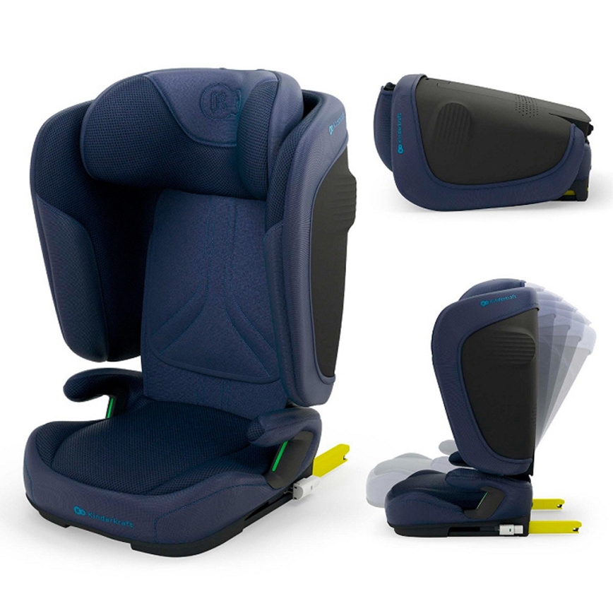 KINDERKRAFT - Scaun auto pliabil UNITY 2 i-Size 100-150 cm, albastru închis