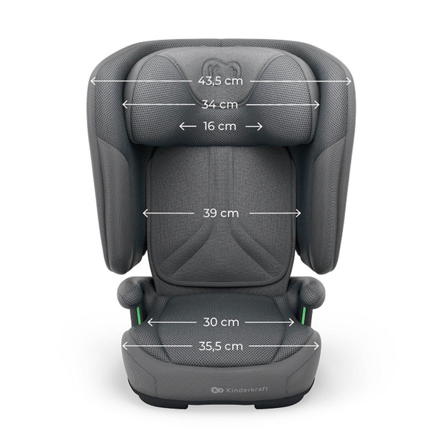 KINDERKRAFT - Scaun auto pliabil UNITY 2 i-Size 100-150 cm, gri