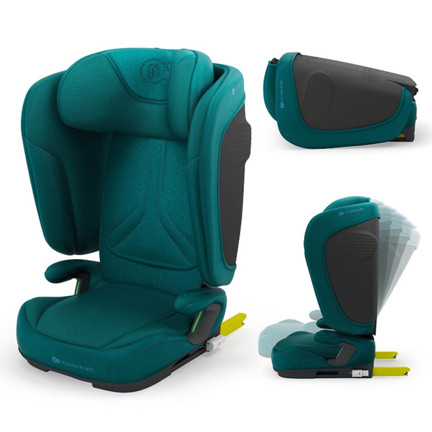 KINDERKRAFT - Scaun auto pliabil UNITY 2 i-Size 100-150 cm, turcoaz