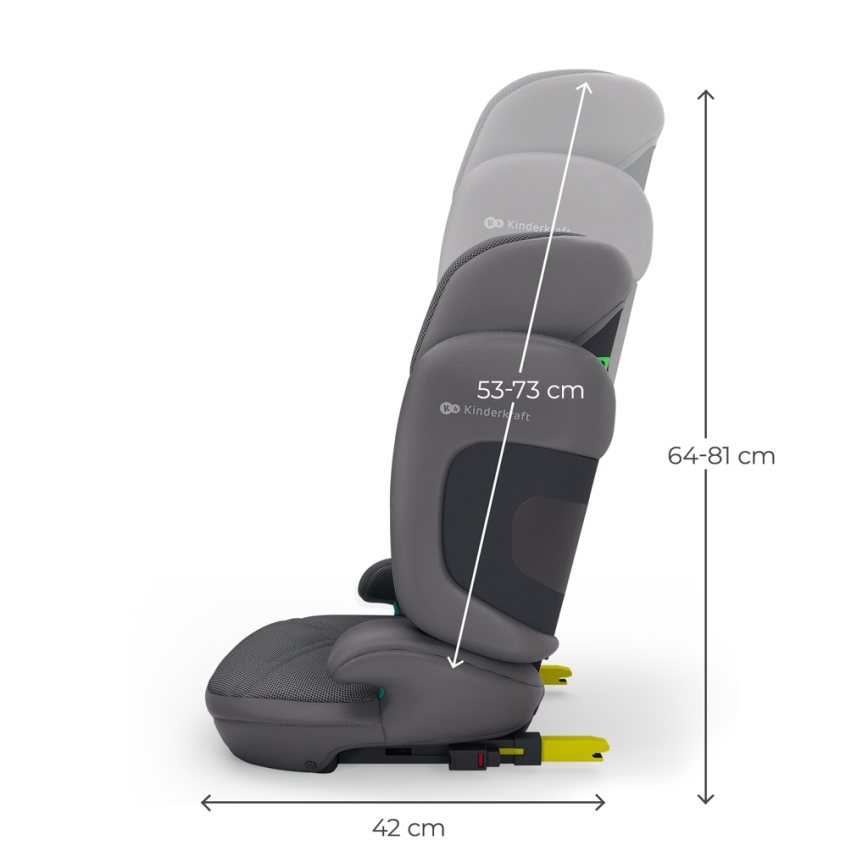 KINDERKRAFT - Scaun auto pliabil XPAND 2 PRO, 100-150 cm, gri