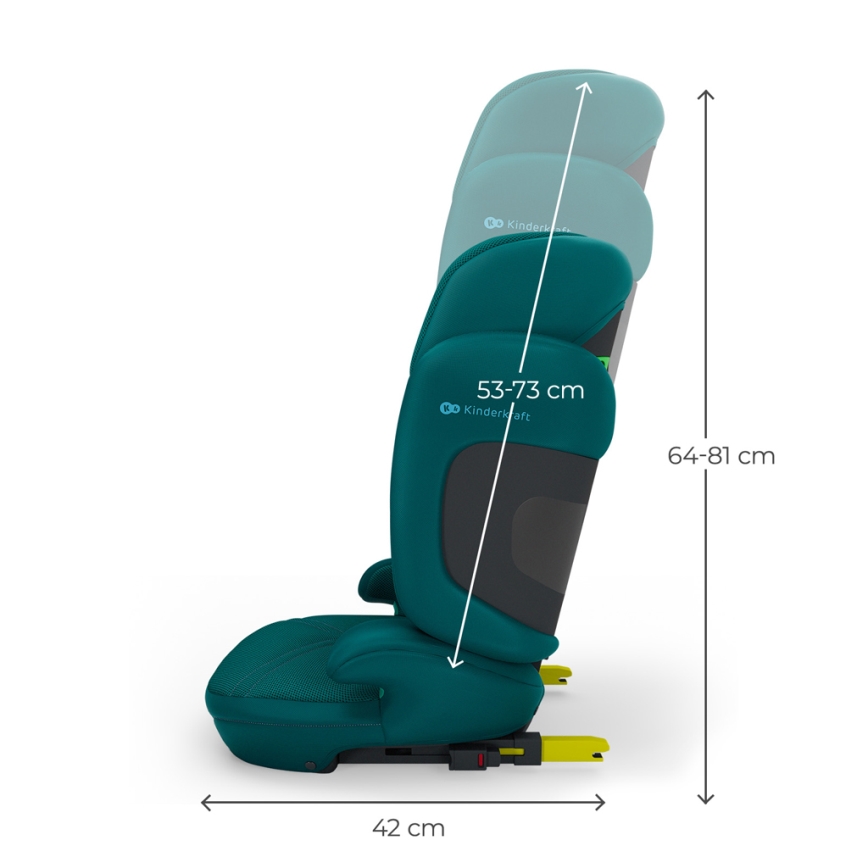KINDERKRAFT - Scaun auto pliabil XPAND 2 PRO, 100-150 cm, turcoaz