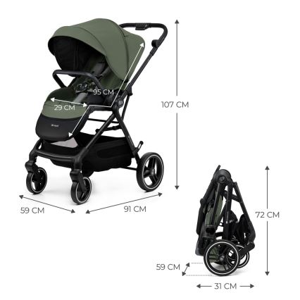 KINDERKRAFT SELECT - Cărucior sport YOXI, verde Mystic
