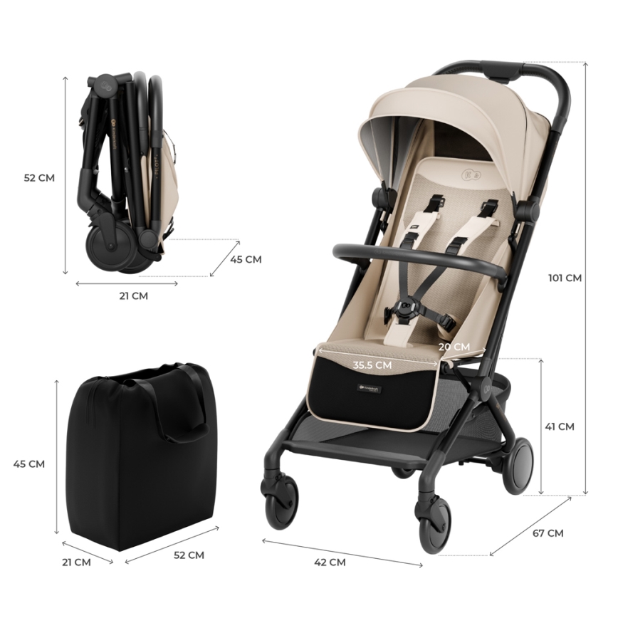 KINDERKRAFT SELECT PILOT 2 - cărucior sport, bej