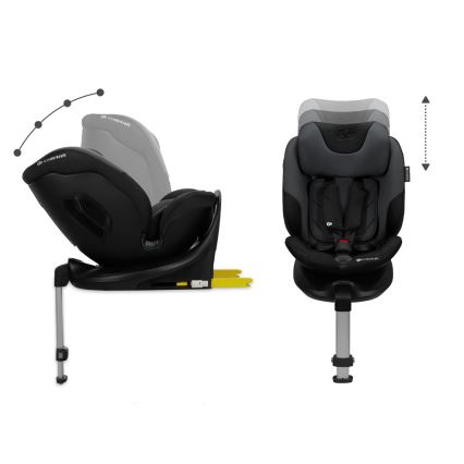 KINDERKRAFT SELECT – scaun auto cu bază rotativă I-FIX (40–150 cm), negru grafit