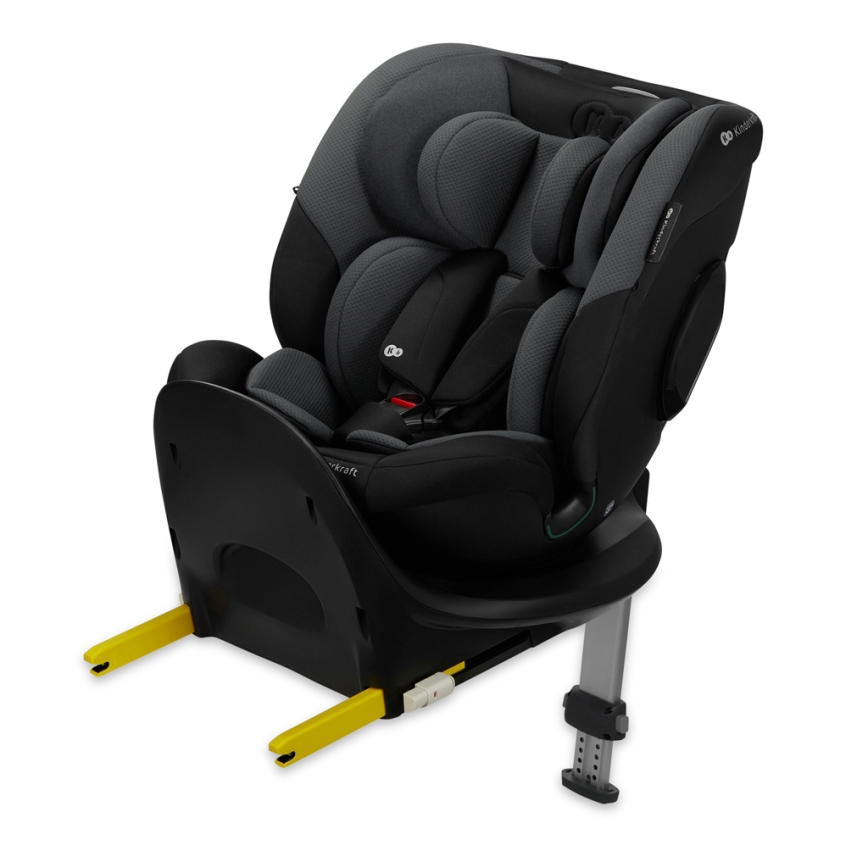 KINDERKRAFT SELECT – scaun auto cu bază rotativă I-FIX (40–150 cm), negru grafit