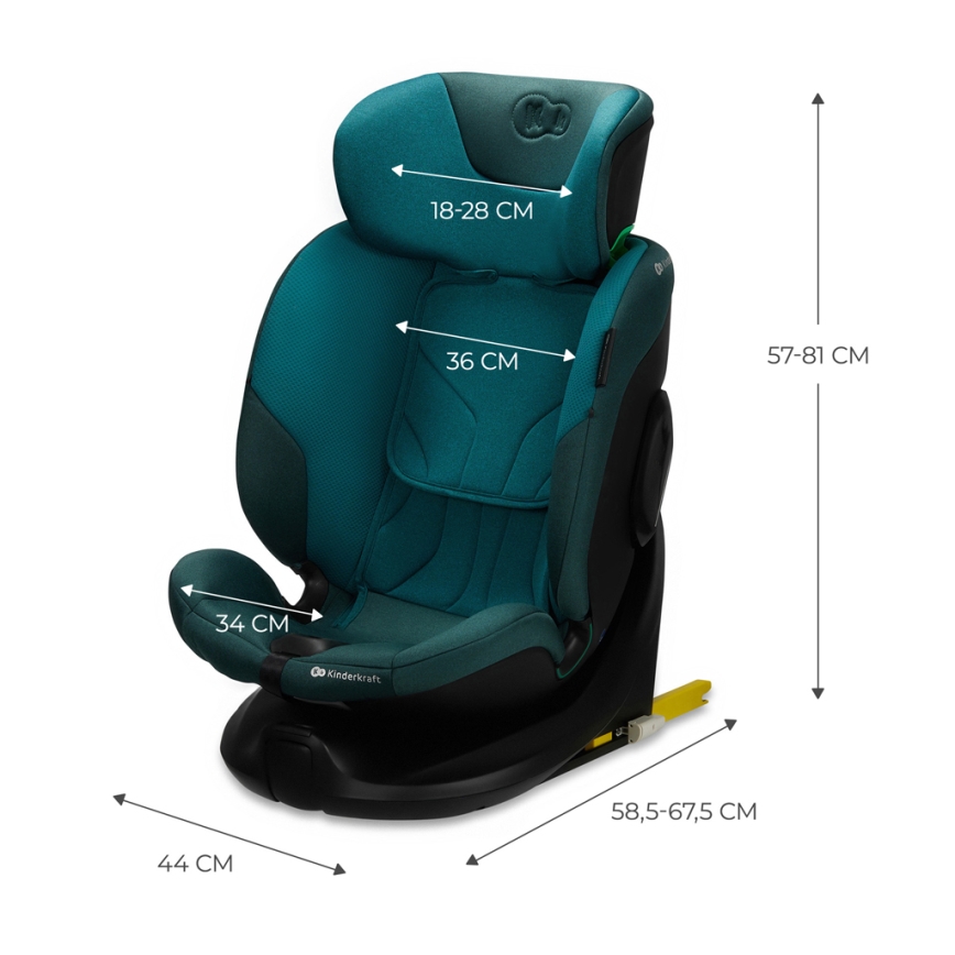 KINDERKRAFT SELECT - Scaun auto cu bază rotativă I-FIX (40-150 cm) Albastru Harbor